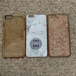 3 IPHONE 6 6 S PLUS CASES & POP SOCKET TECH 21